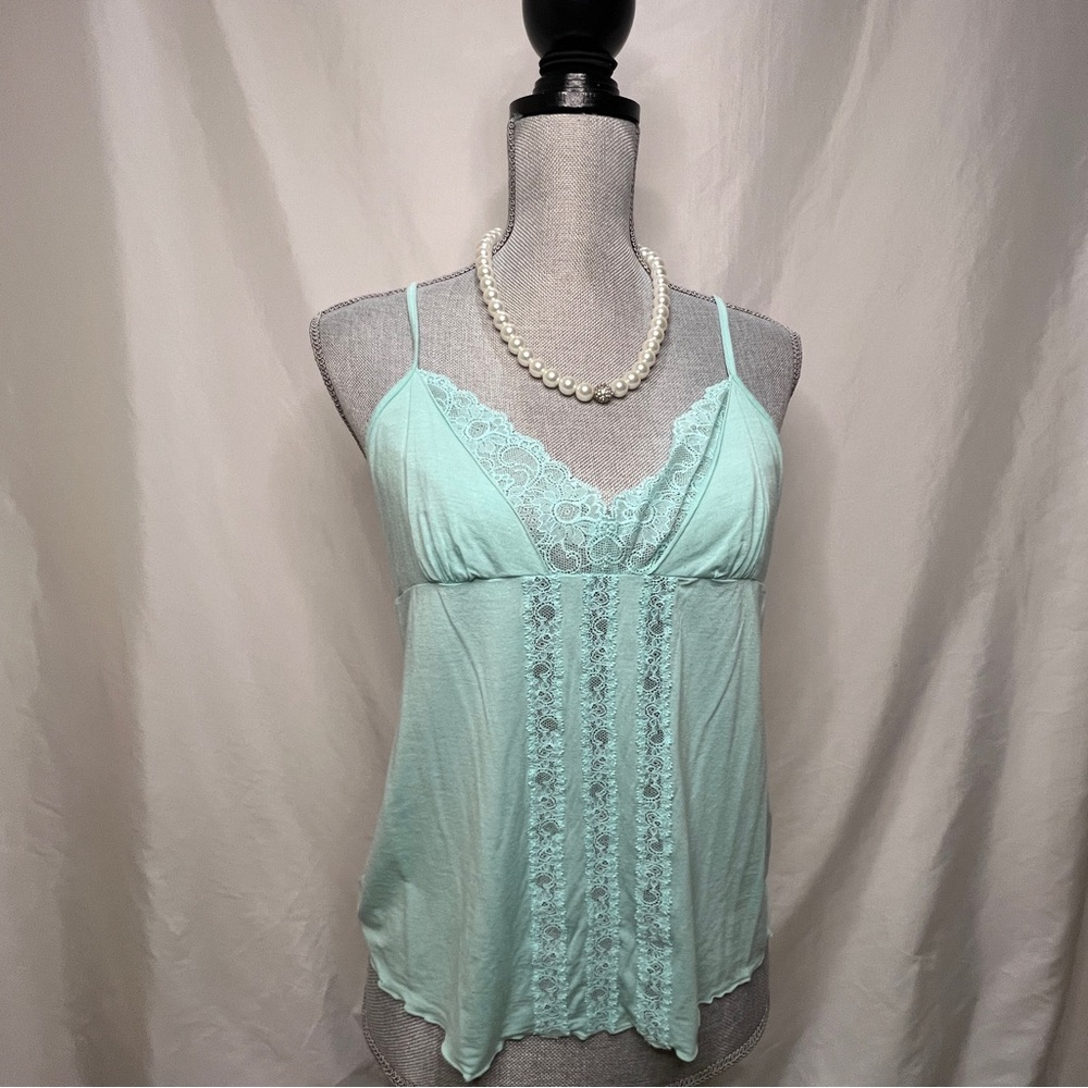 Victoria's Secret Green Ruffled Camisole